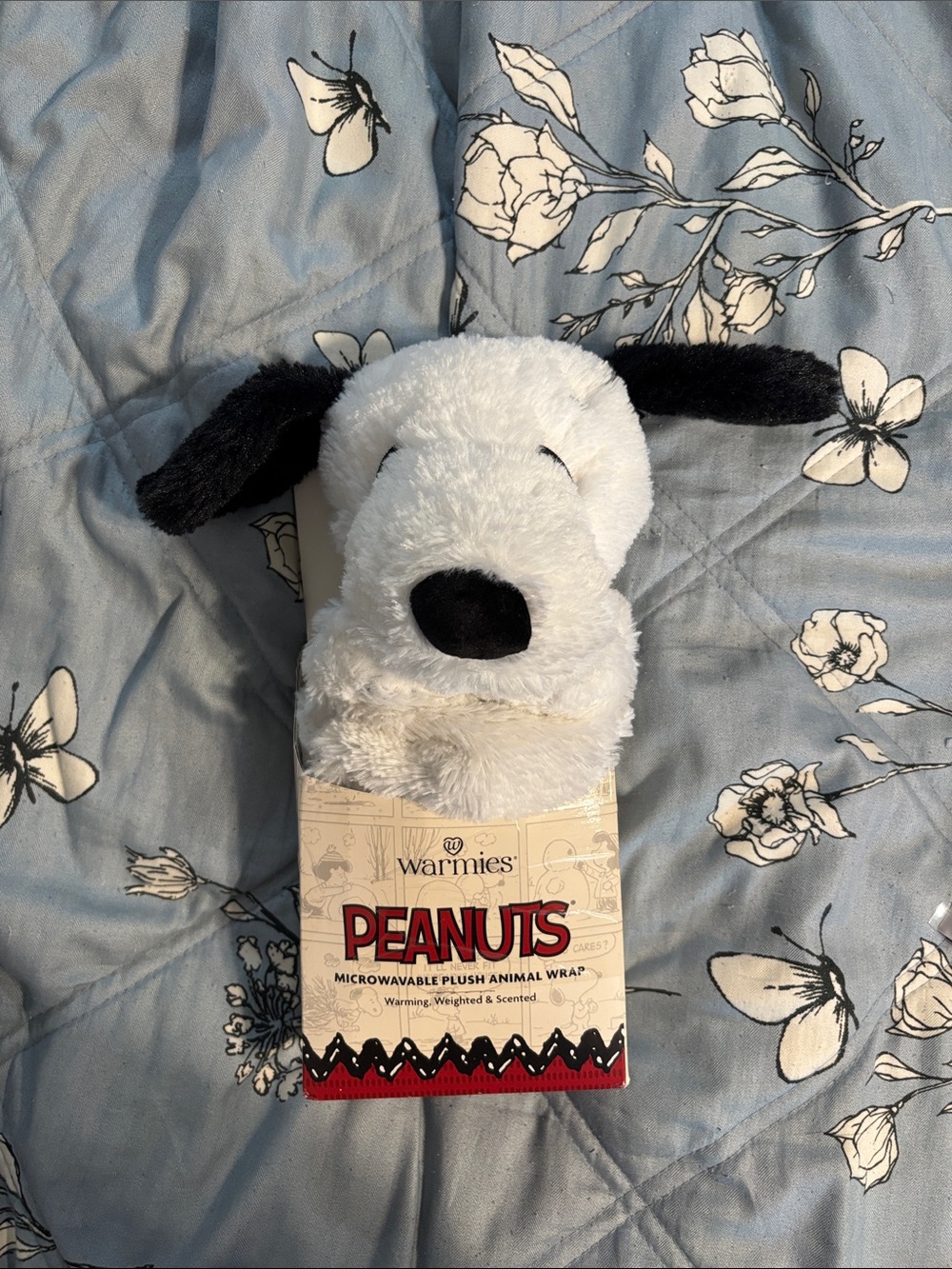 Warmies Peanuts Snoopy Microwavable Plush Dog Wrap - White and Black